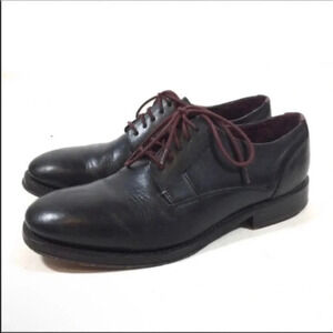 Ted Baker Of London Mens Fortiscu Black Leather Oxford Shoes